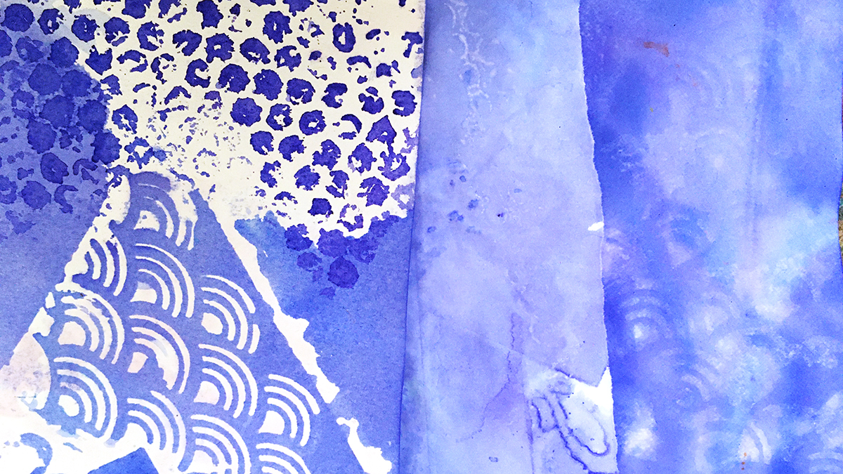 Stenciling Violet-Blues
