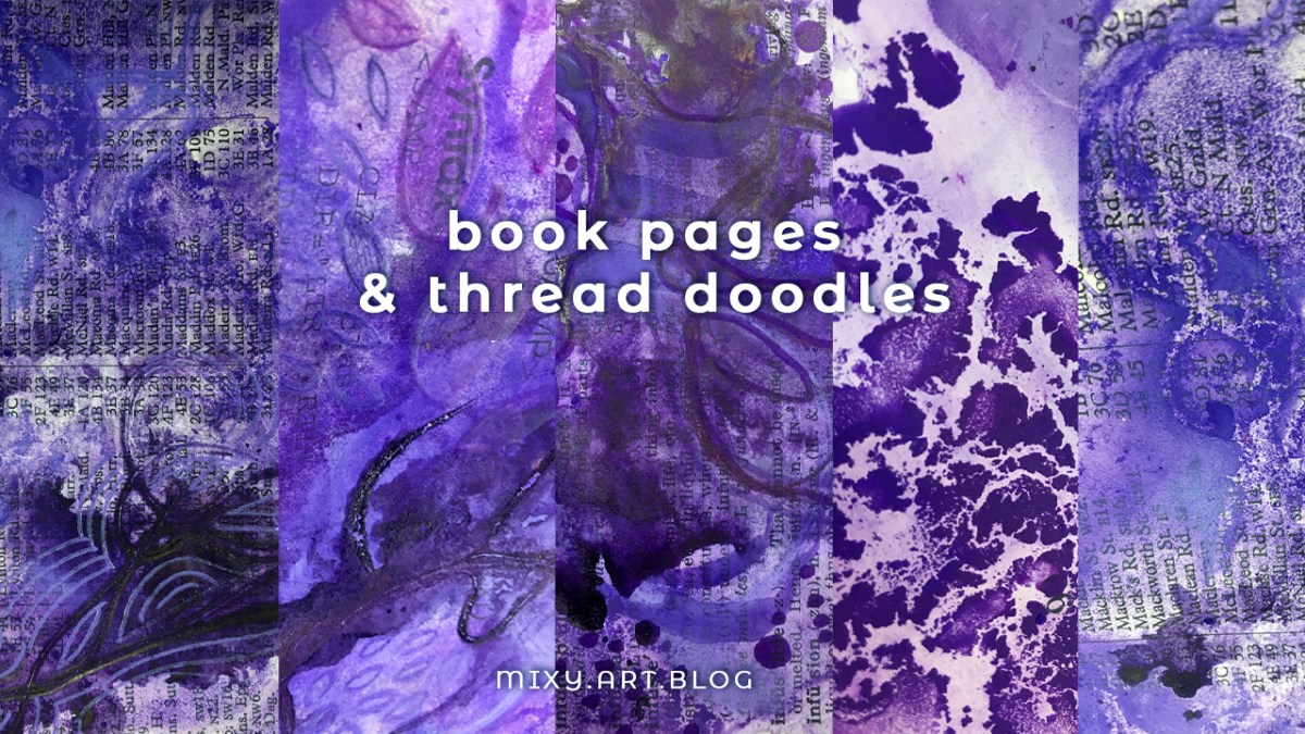book pages & thread&nbsp;doodles