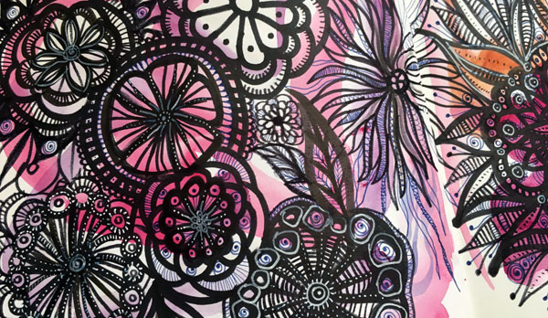 art journal spread inspired by Alisa Burke