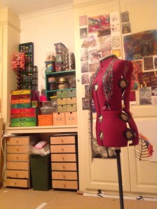 Mrs Skinner, the mannequin, nestled in her natural surroundings