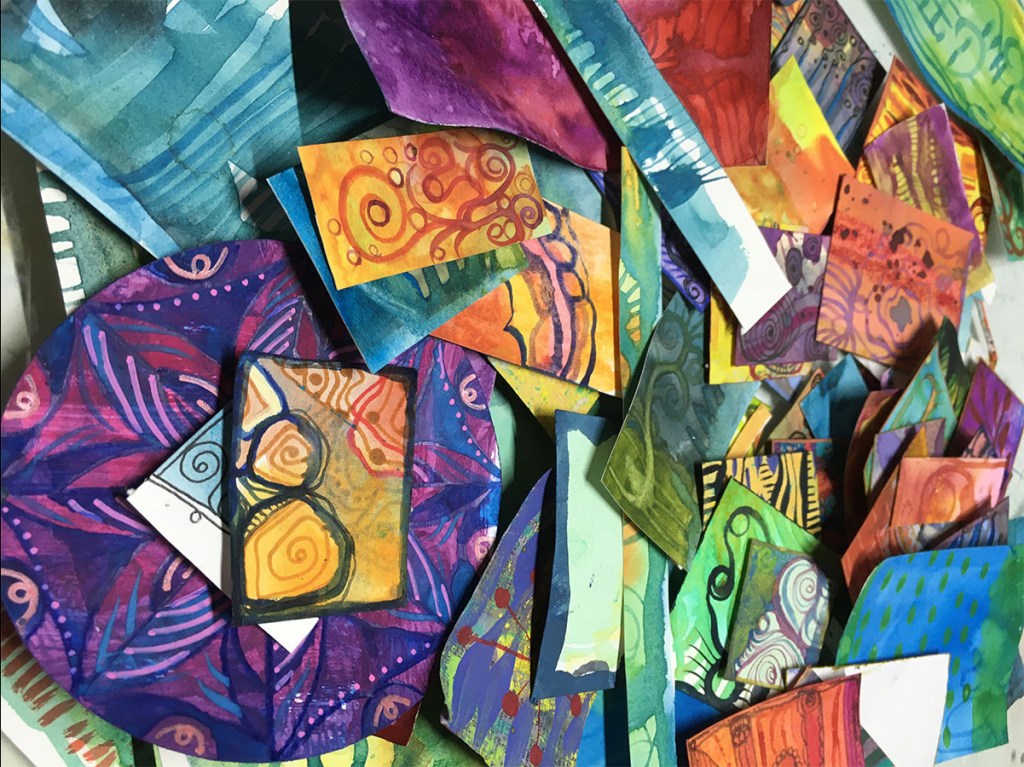 100 tiny paintings in progress